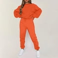thumbnail image 2 of GEWSEY Womens Sweatsuits 2 Piece Set Airport Outfits for Women Crewneck Long Sleeve Sweatshirts Drawstring Pants Tracksuits (Orange, 3XL), 2 of 5