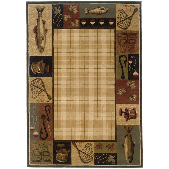 Avalon Home Hamlet Novelty Transitional Area Rug, Beige