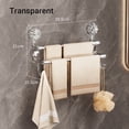 thumbnail image 3 of Double Suction Cup Towel Rack, Bathroom Storage with Hooks for Wet & Dry Towels, Transparent PVC/Steel Suction for Easy Installation, Strong Hold for Home Use, 3 of 9