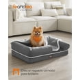 thumbnail image 2 of Feandrea Large Dog Bed, Orthopedic Dog Sofa, Memory Foam Dog Mat, Removable Cover, Waterproof, Machine Washable, Anti-Slip, Raised Edges, 30 x 19 x 7 Inches, Light Gray UPGW066G02, 2 of 9