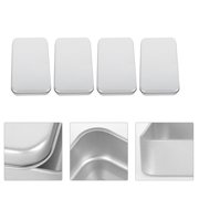 4Pcs Small Tin Box Metal Tins Container Rectangular Tins Box Portable Box Containers