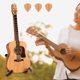 thumbnail image 2 of Caja de púas de guitarra de madera, contenedor de púas con soporte y púas de guitarra, caja de almacenamiento de púas de guitarra, estante para púas de guitarra, accesorios para guitarra, 2 of 5