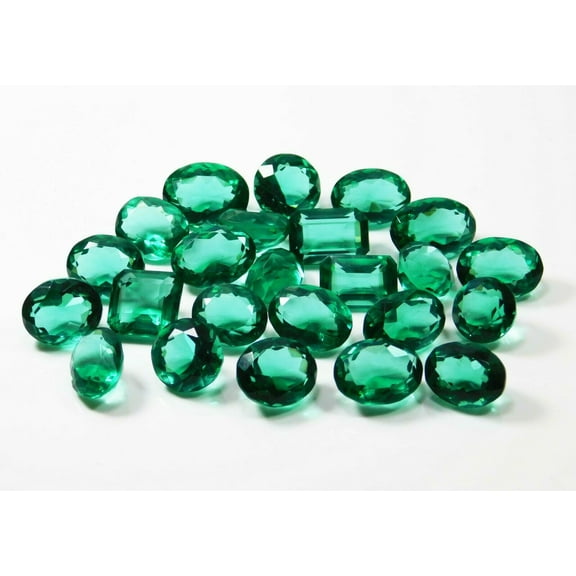 CERTIFIED 50 Ct Natural Green Emerald Mix Shape Lot Ring Size Loose Gemstone