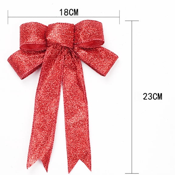 FENGGUIQU Sturdy Red Christmas Bowknot for Tree and Home Decoration 4Pcs