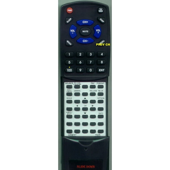 Replacement Remote for PHILIPS 242254901817, RT242254901817, 42PFL5603D, 42TA648BX37, 47PFL7403DF7, YKF230001, 47PFL7403D, 42PFL7403D, 32PFL5413D, 32