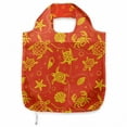 thumbnail image 1 of Orange Fabric Shopping Tote, Swimming Turtles and Crabs with Seashells Bubbles and Starfish Tropical, Portable and Foldable Bag to Keep in Pocket Bag Purse & Car, Burnt Orange Yellow, by Ambesonne, 1 of 4