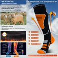 thumbnail image 2 of Calcetines de esquí Unenow de lana merino térmicos hasta la rodilla, 2 pares, 2 of 6