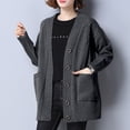 thumbnail image 2 of UAMVSH Womens Cardigan Sweaters Fall Winter Thermal Open Front Button down Coats with Pockets, 2 of 6