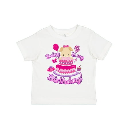 

Inktastic Today is My Birthday Puppy (pink) Gift Toddler Toddler Girl T-Shirt