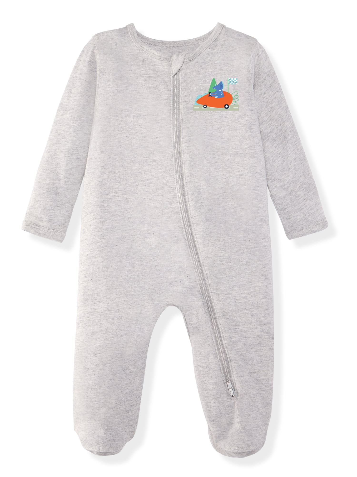 Garanimals Baby Boy Cotton Footed Sleep & Play Pajamas, Graphic Prints, 2-Pack, Sizes Newborn - 9M