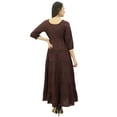 thumbnail image 6 of Bimba Women's 3/4 Sleeve Summer Cotton Maxi Dress Drawstring Waist, 6 of 7