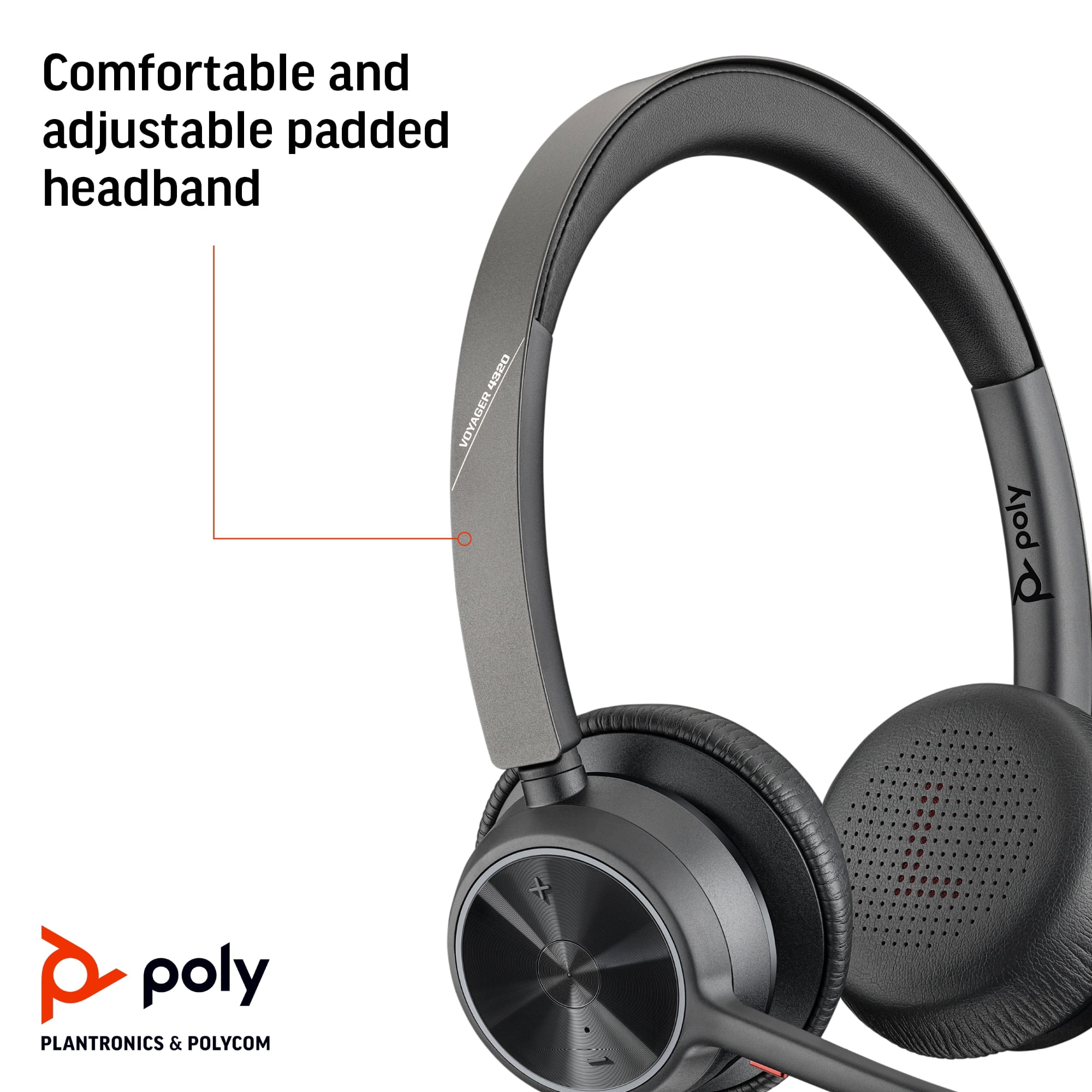 HP Poly Plantronics Voyager 4320 - Wireless Noise Cancelling Headset with Mic