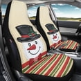 thumbnail image 3 of Psesaysky Christmas Front Car Seat Covers with Snowman Pattern, 2 Piece Stretchy Polyester Protector for Suvs and Trucks, 3 of 12