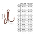 thumbnail image 2 of Unique Bargains 6# 0.75' Treble Fish Hooks Carbon Steel Sharp Bend Hook with Barbs, Red 50 Pack, 2 of 5