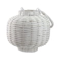 thumbnail image 2 of 17.5" Beach Day Weathered White Woven Wood Pillar Candle Lantern, 2 of 3