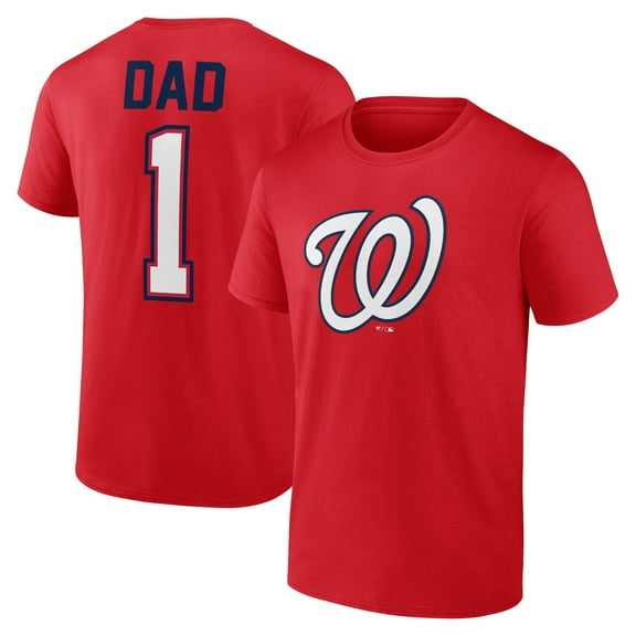 Men's Red Washington Nationals Father's Day #1 Dad T-Shirt