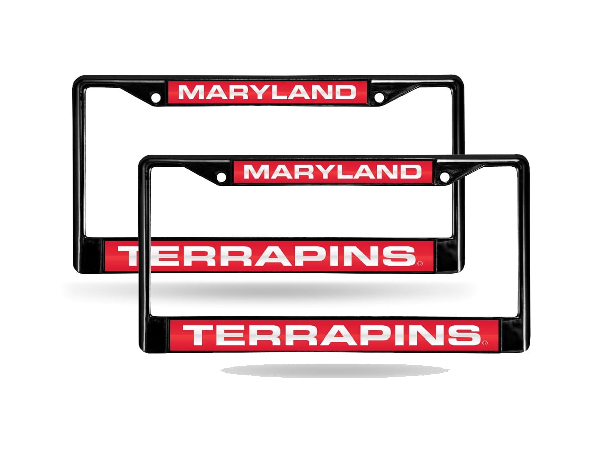 Maryland NCAA Terrapins Black Metal (2) Laser Cut License Plate Frame
