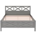 thumbnail image 5 of Full Size Wood Platform Bed with x-shaped for Kids Bedroom, Gray, 5 of 11