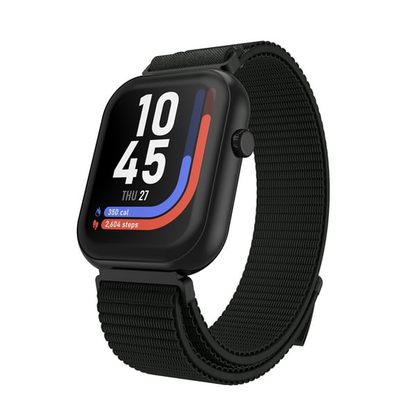 iTOUCH AIR 5 Smartwatch – 1.85” AMOLED Display, Bluetooth Calling, 100  Sport Modes, Heart Rate, SpO₂, Stress & Sleep Monitoring, IP68 Waterproof, for Android & iPhone - Nylon Sport Strap for Adults
