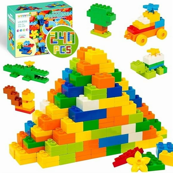 240 Piece Large Building Blocks for Toddlers 3 and up, Classic Building Bricks Set for Kids of All Ages, Compatible with Major Building Systems.