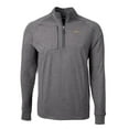thumbnail image 2 of Men's Cutter & Buck  Heather Black James Madison Dukes Big & Tall Adapt Eco Knit Quarter-Zip Pullover Top, 2 of 3