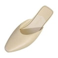 thumbnail image 2 of Willtoo Women's Leather Low Heel Shoes- Closed Square Toe Slip-On Slingback Slides - Comfort Casual, for Daily Wear Dress Occasions Beige, 2 of 3
