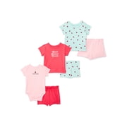 Baby Girls Bodysuit with Short Sleeves, Sizes 0-24 Months