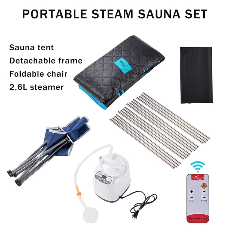 Portable Infrared Sauna for Home, Full Size Foldable Personal Sauna Box with 660nm Red Light Therapy, Independent Heating Foot Pad and Portable Chair for Indoor Relaxation & Detox
