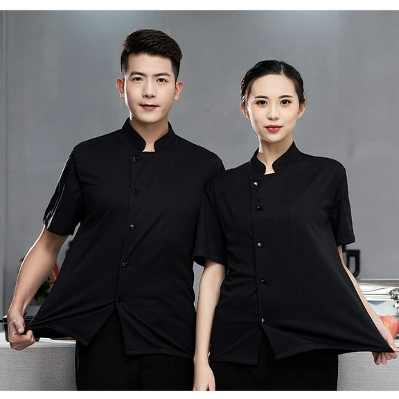 Summer Cool Unisex Chef Jacket °Breathable Short Sleeve Cook Shirts Men and Women Restaurant Hotel Uniform Catering Work Coat