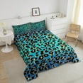 thumbnail image 3 of Erosebridal Cheetah Print Comforter Set Full,Leopard Bedding for Adult,Romantic Blue Black Leopard Print Comforter Sets,Bed Sets with 2 Pillowcases Lightweight Warm, 3 of 5