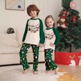 thumbnail image 3 of Nuevo traje navideño para padres e hijos, cuello redondo verde, estampado, cómodo, para usar arriba y abajo, para adultos en casa, 3 of 5