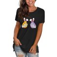 thumbnail image 3 of Moda mujer Casual Pascua camiseta impresa cuello redondo manga corta pulóver Tops blusa Fridja  bn6993, 3 of 8