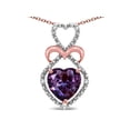 thumbnail image 2 of Star K� 10k Gold Heart Shape 8mm Simulated Alexandrite Heart Halo Embrace Pendant Necklace, 2 of 9