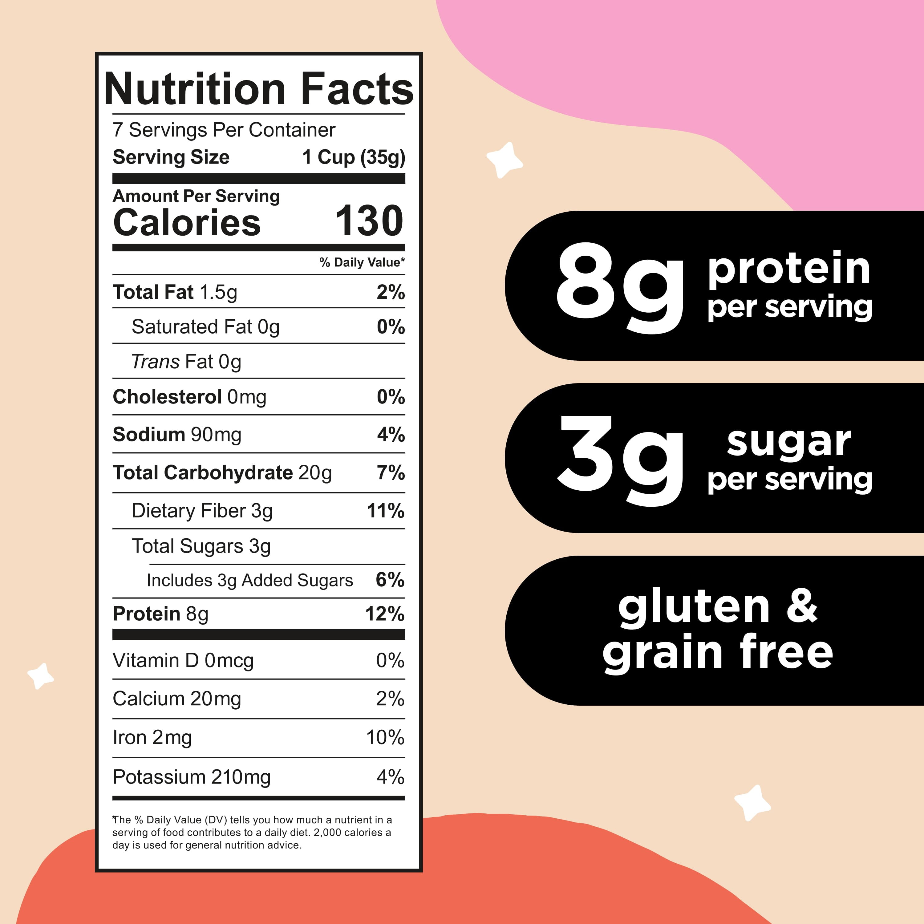 (6 pack) Three Wishes Grain Free Cereal, Cinnamon, Gluten-Free