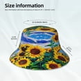 thumbnail image 3 of Fotbe Landscape With Sunflowers Sombrero Tipo Pescador con Estampado – Sombrero de Sol de Algodón de Moda para Playa, Golf, Pesca, 3 of 6
