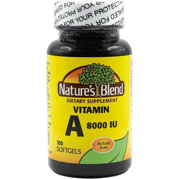 Nature's Blend Vitamin A Softgels, 8000 IU, 100 Count
