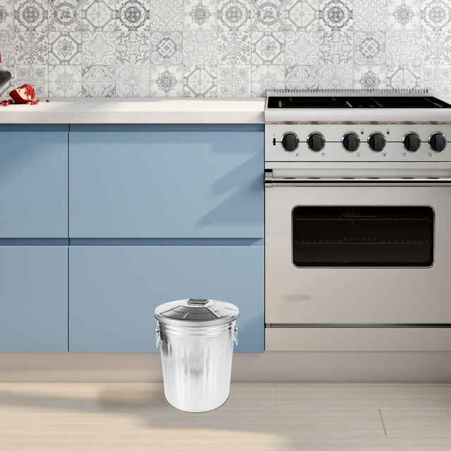 unbranded Metálico Plateado Para Basura Uso Multifuncional En Interiores Y Exteriores
