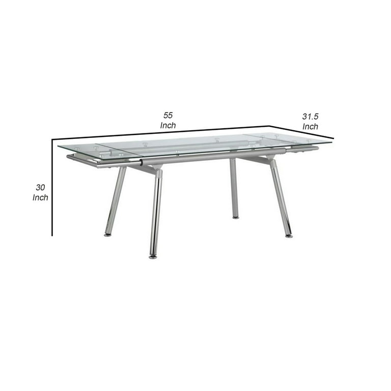 Structube extendable deals glass table