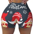 thumbnail image 2 of Daiia Cute Christmas Gnomes (2) Pattern Women's Workout Shorts Biker Shorts - High Waisted Workout Spandex Tummy Control Gym Running Yoga Shorts-Medium, 2 of 8
