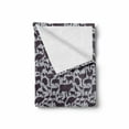 thumbnail image 2 of Safari Soft Flannel Fleece Throw Blanket, Silhouette of Peacock Cow Hyena Chicken Moose Reindeer Wild Animals Graphic, Cozy Plush for Indoor and Outdoor Use, 60" x 80", Dark Blue Grey, by Ambesonne, 2 of 6