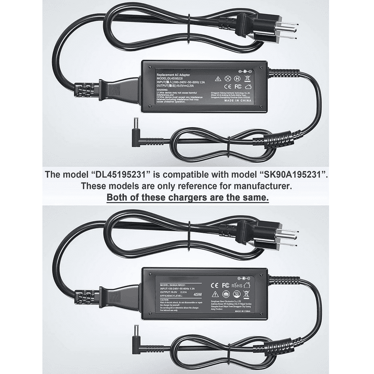 Alimentatore Caricabatterie 45W 19.5V 2.31A 741727-001 710412-001 Caricatore PC per HP stream 11 13 14,HP Elitebook Pavilion 11 13 15, 215 240 250 e Motorola G6 Adattatore Notebook 4.5 * 3mm