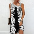 thumbnail image 1 of SMihono Robe d'Été Grande Taille pour Femmes 2023 Mode d'Été Imprimée Col Rond Sans Manches Robe à Épaules Dénudées, 1 of 5