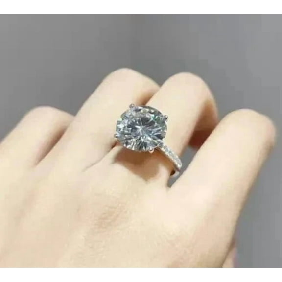 2Ct Round Cut Lab Created Diamond Solitaire Wedding Ring 14K White Gold Plated