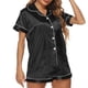 thumbnail image 4 of Abanopi Mujeres pijamas, pijama de verano mujeres encoronadas Botón de cuello Eryue Pajama de verano Mujeres encoronadas hacia abajo Botón abajo Botón de satén abajo Botón abajo 1, 4 of 8