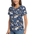 thumbnail image 2 of Xecao Forest Elk for Women's V-Neck T-Shirts-Elegant Half-Sleeve Tops Perfect for Summer-XX-Large, 2 of 5