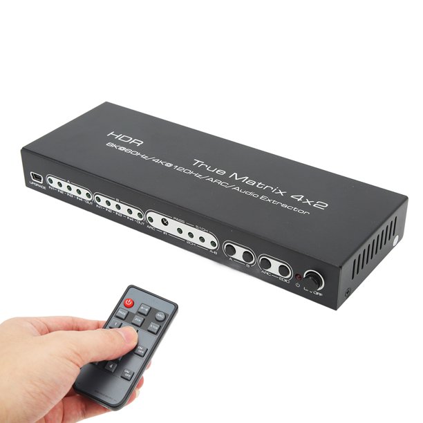 Switch 8K 60Hz, 4 In 2 Out Switcher Splitter With Remote Control, 4 ...