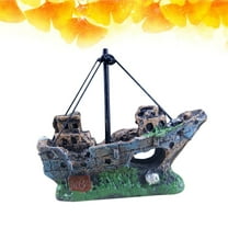 OUNONA  Aquarium Ornament Ship Decoration Nautical Fish Tank Decorations Plants