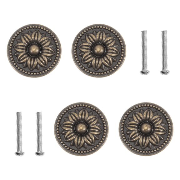 4Pcs Antique Cabinet Knobs Drawer Door Knobs Handles Home Decorative Furniture Pulls