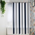 thumbnail image 4 of Shower Curtains for Bathroom-66"x72",Minimalist Gray Navy Blue Stripe Waterproof Bath Curtain Grommet Shower Curtain Set with Hooks,Modern Contrast Color Block Washable Bath Accessories, 4 of 7