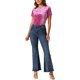 thumbnail image 2 of Camiseta de terciopelo de mujer Inspire Chic para fiesta, cuello redondo, manga corta, casual, S, rosa intenso, 2 of 6